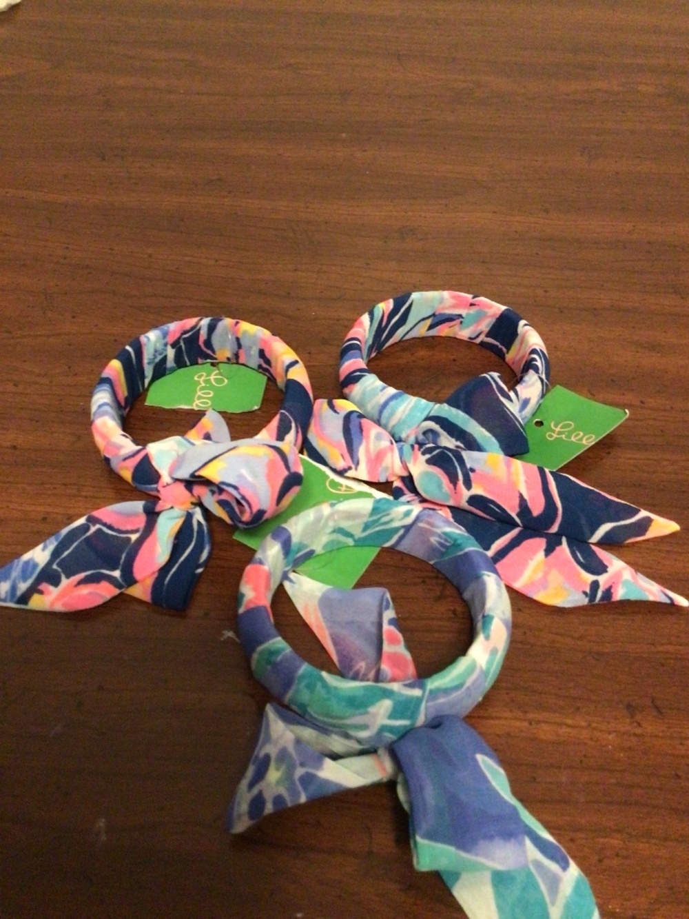 Lily Pulitzer bangles wrapped with ribbon set x3NWT